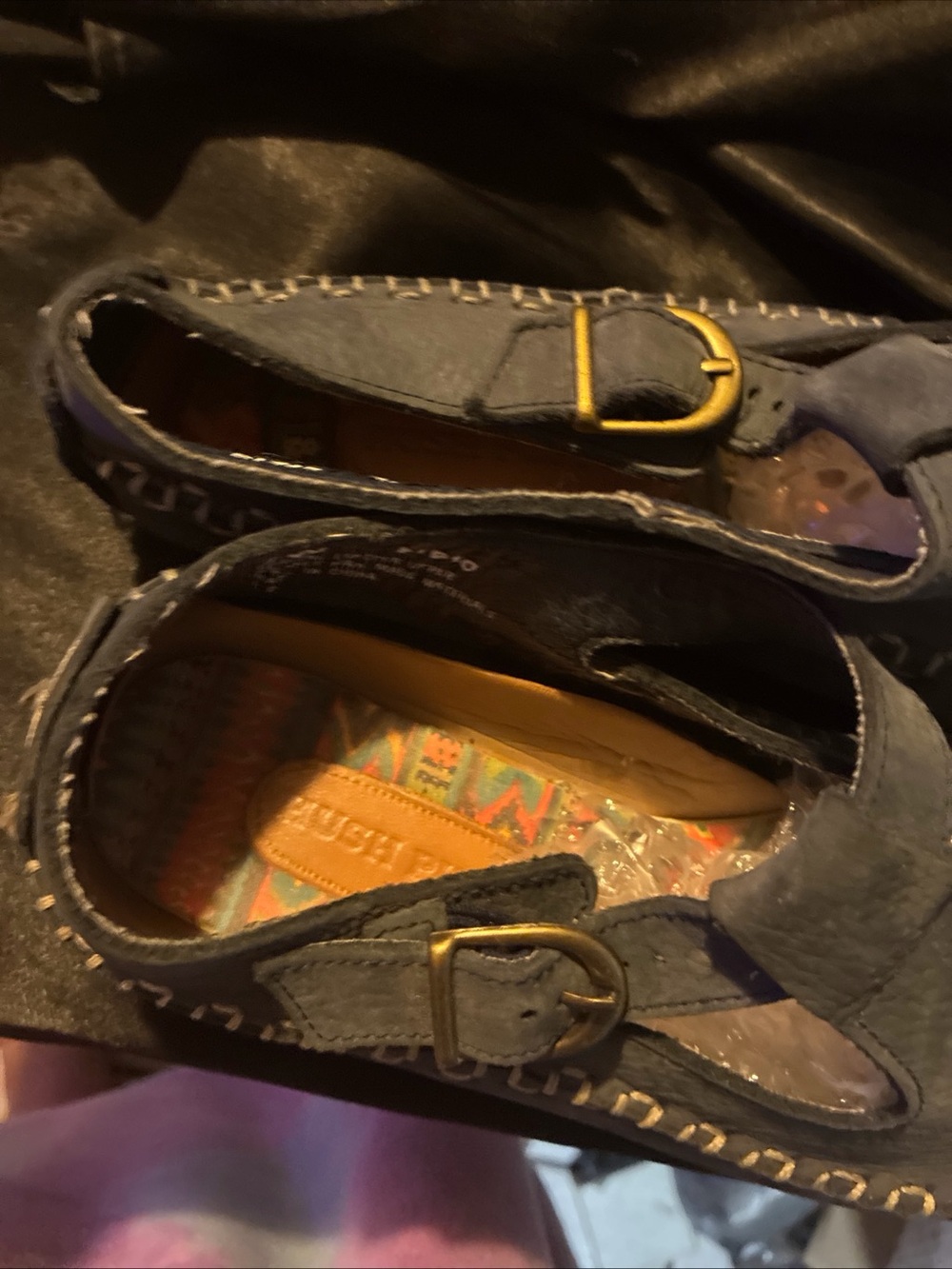 Blue Sun Embellished Women’s Leather Slip-On Loafers, moccasins hush puppies - Picture 10 of 11